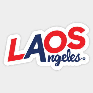 Laos Angeles Red & Blue Logo Sticker